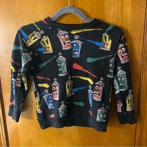 Stella McCartney Kids 100% Cotton Sweatshirt with Spray Paint Can Print